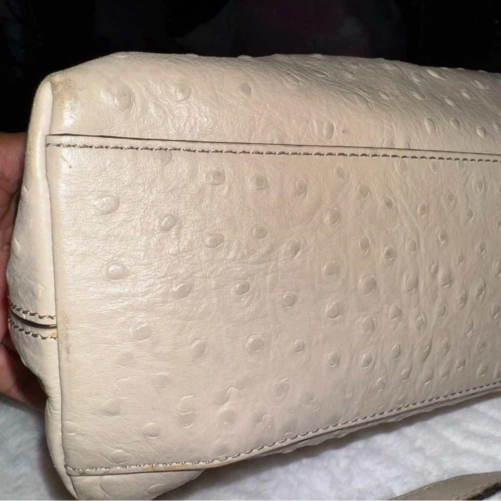 Kate Spade Beige Ostrich-Embossed Satchel
